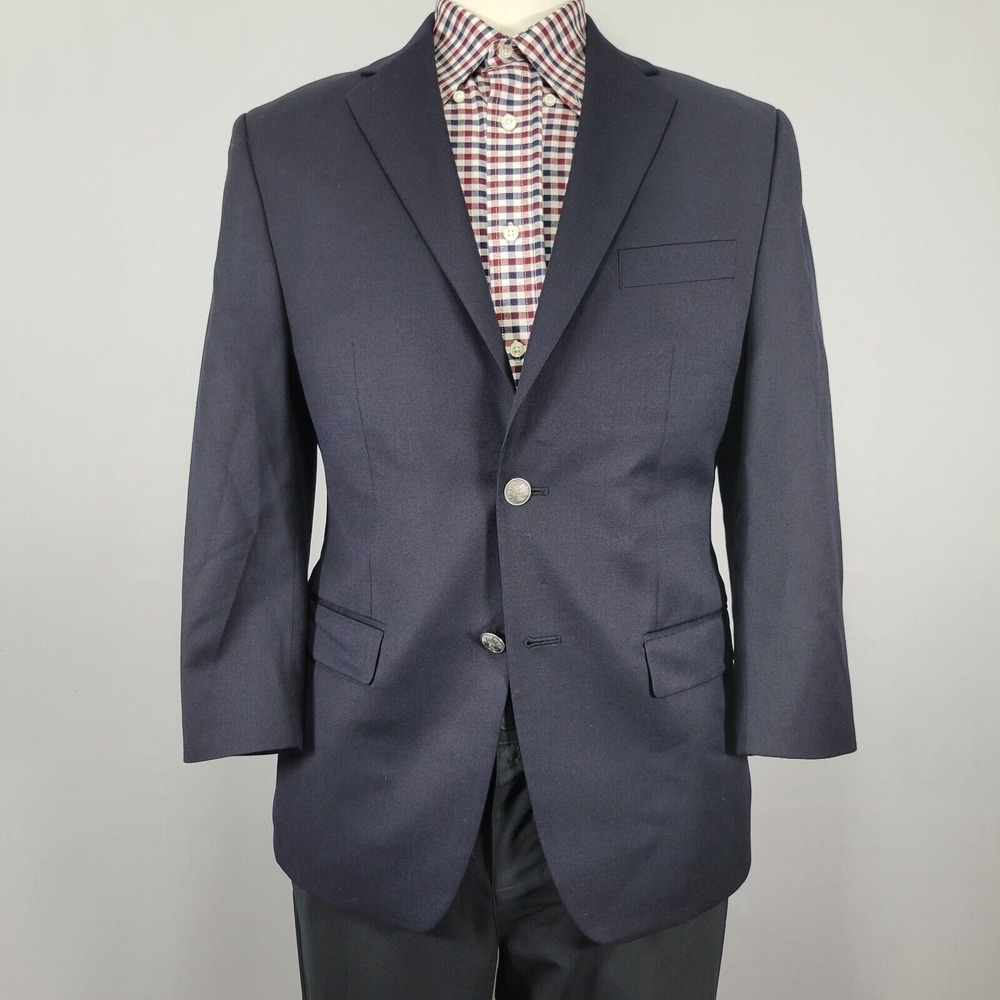 Michael Kors‎ Men's Sport Coat Blazer Two Button Deep Navy Twill Wool Poly 38S
